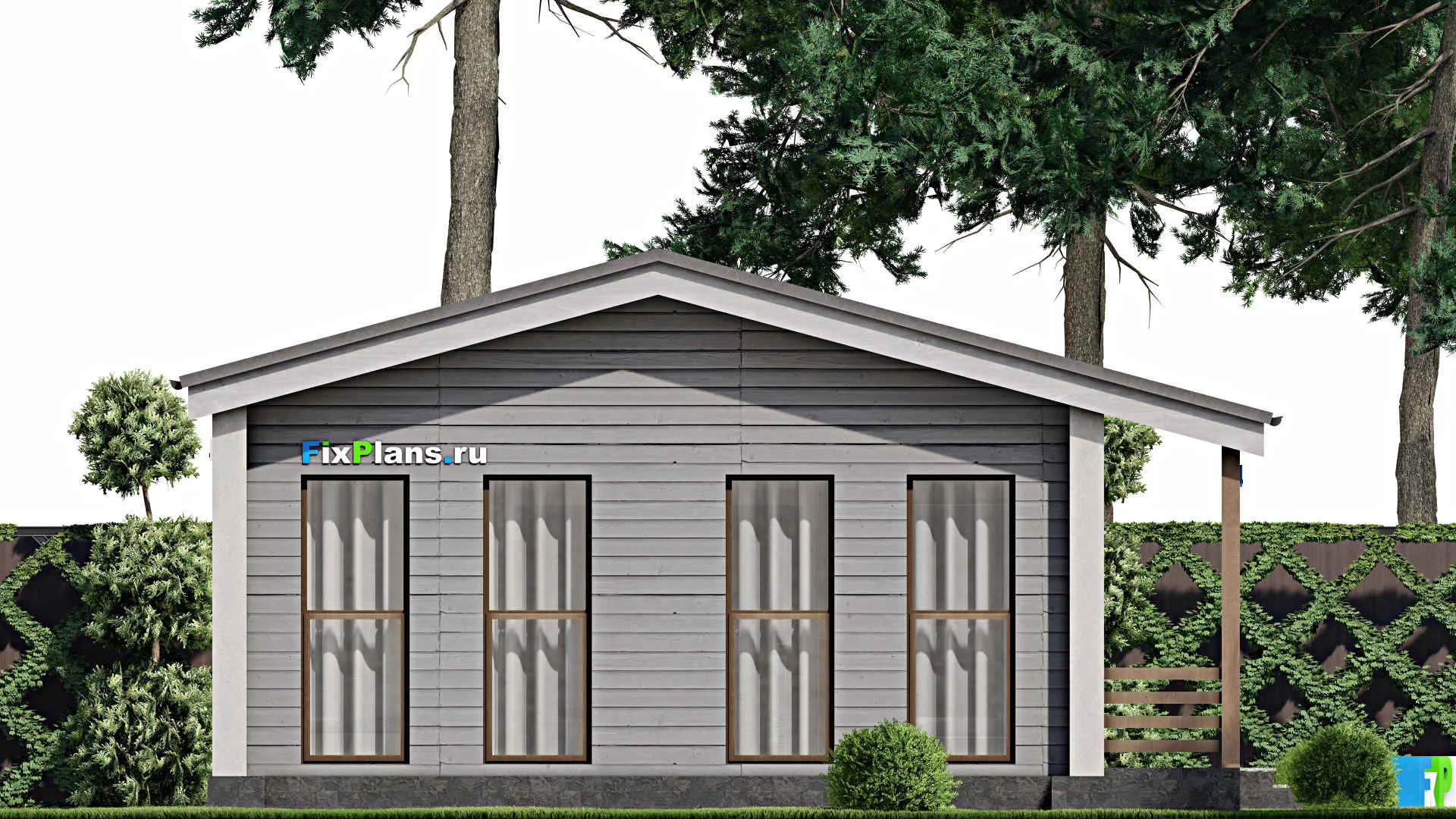 F-10439 - Проект одноэтажного дома 9 на 13, площадью 100 м² с 2 спальнями