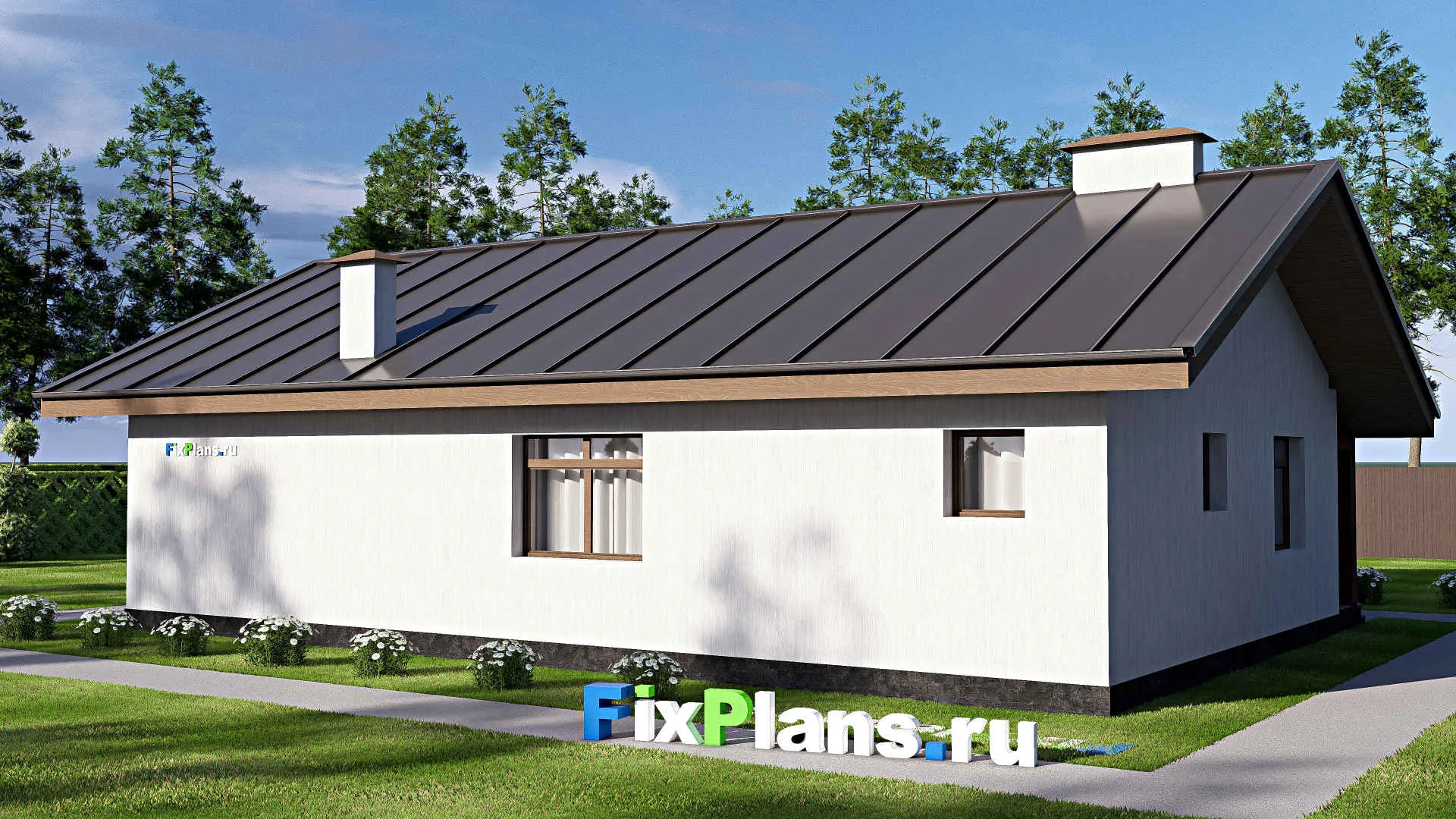 F-17234 - Проект одноэтажного дома 11 на 16, площадью 130 м² с 3 спальнями
