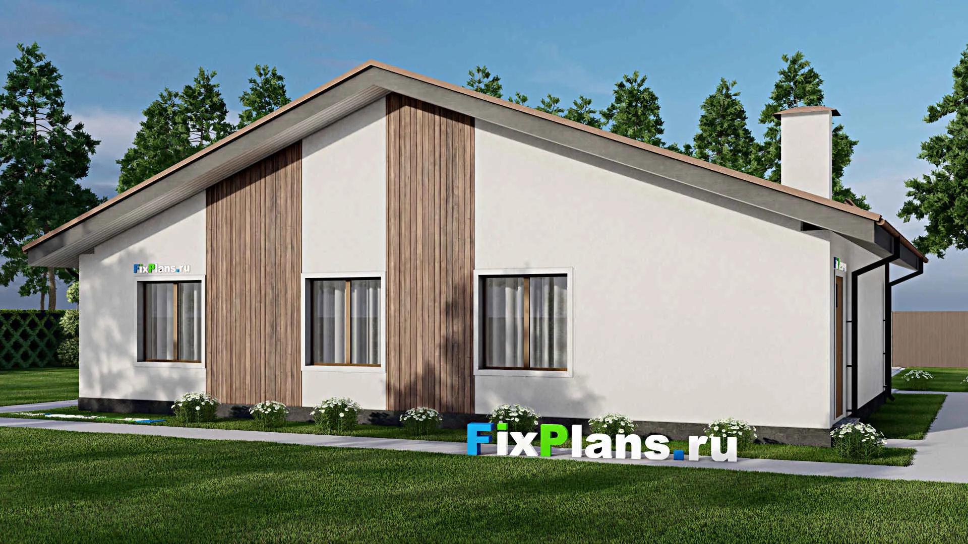 F-9962 - Проект одноэтажного дома 13 на 17, площадью 160 м² с 4 спальнями