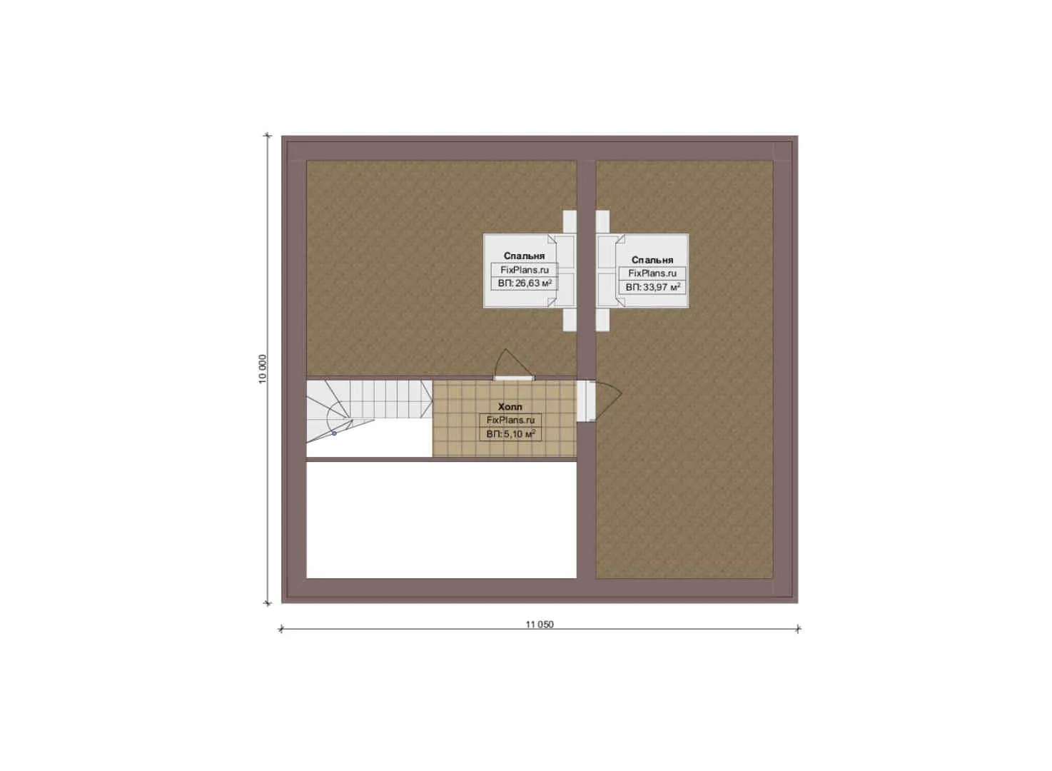 F-17828 - Планы дома с мансардой 12 на 12, площадью 160 м² с террасой и 4 спальнями