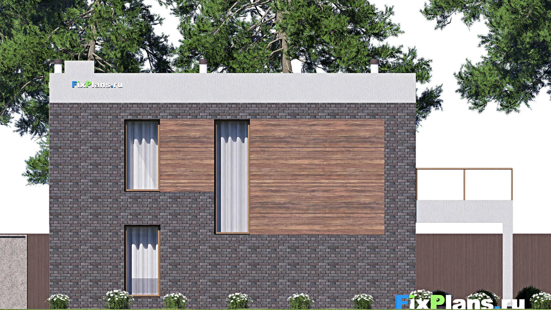 F-18467 - Проект двухэтажного дома 8 на 15, площадью 160 м² с террасой, балконом и 4 спальнями