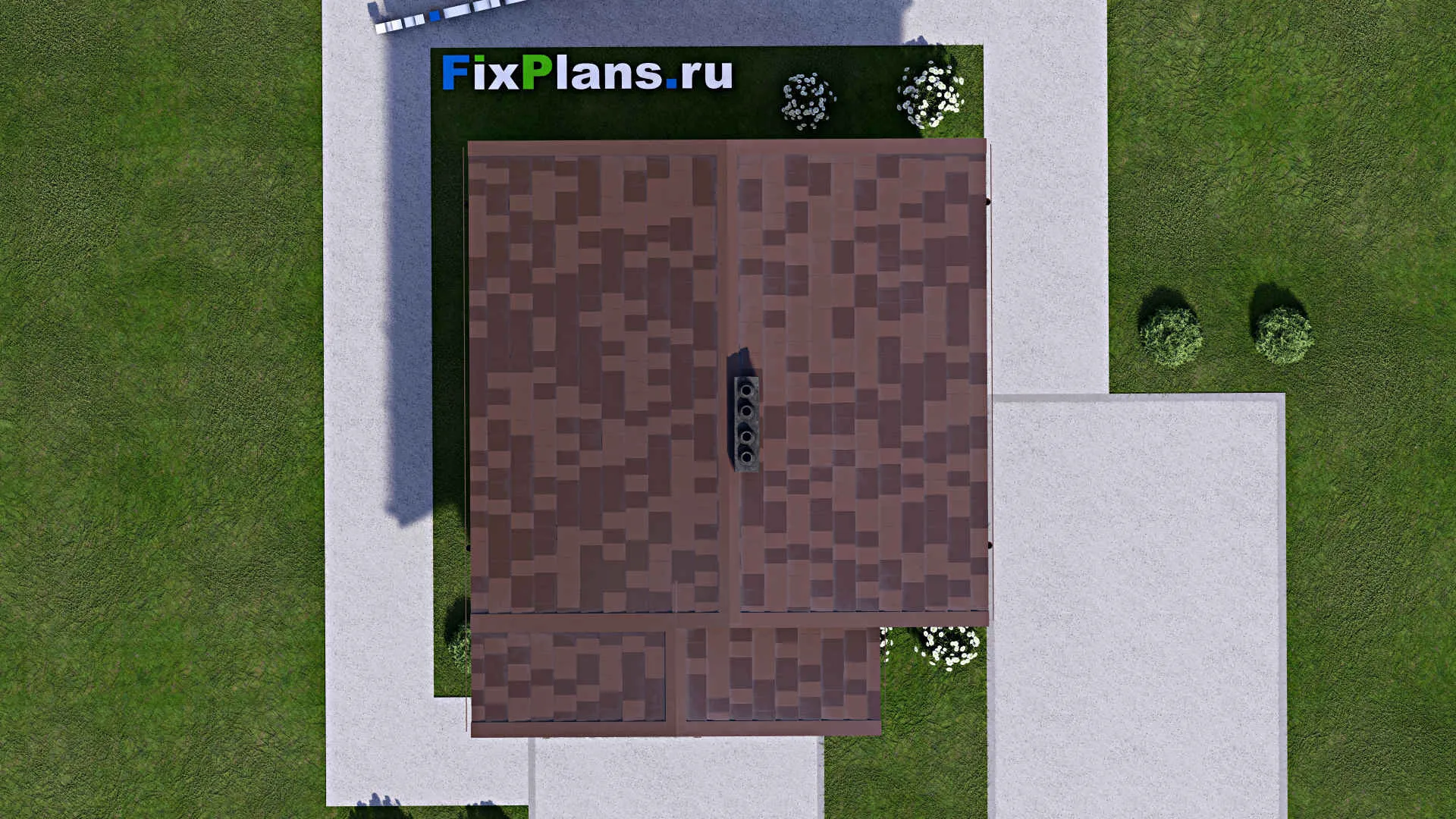 F-15605 - Проект бани 6 на 8, площадью 30 м² с комнатой отдыха и терассой