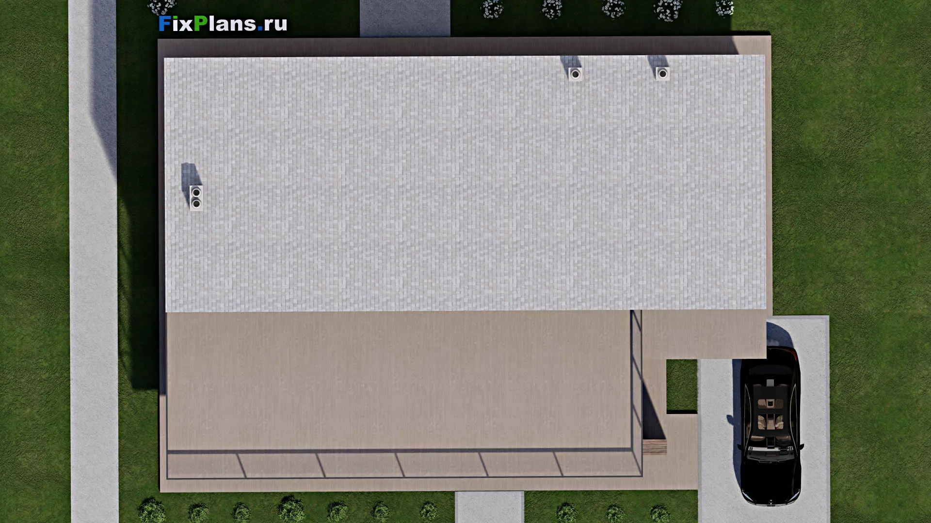 F-5435 - Проект двухэтажного дома 13 на 18, площадью 340 м² с балконом, спортзалом и 4 спальнями