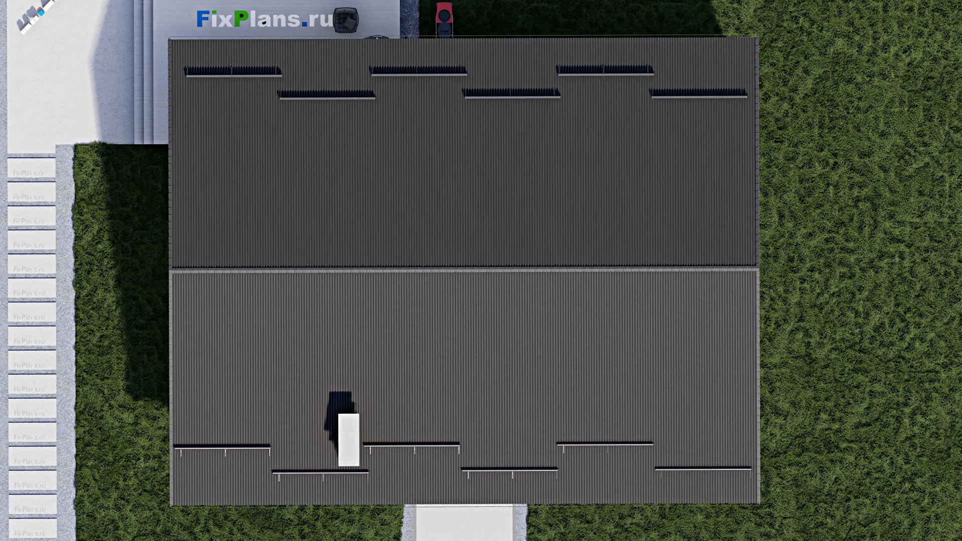 F-0134 - Проект одноэтажного дома 13 на 17, площадью 200 м² с террасой и 4 спальнями