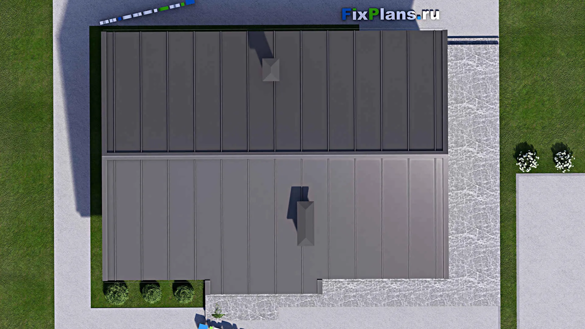 F-13778 - Проект одноэтажного дома 11 на 16, площадью 140 м² с террасой и 2 спальнями