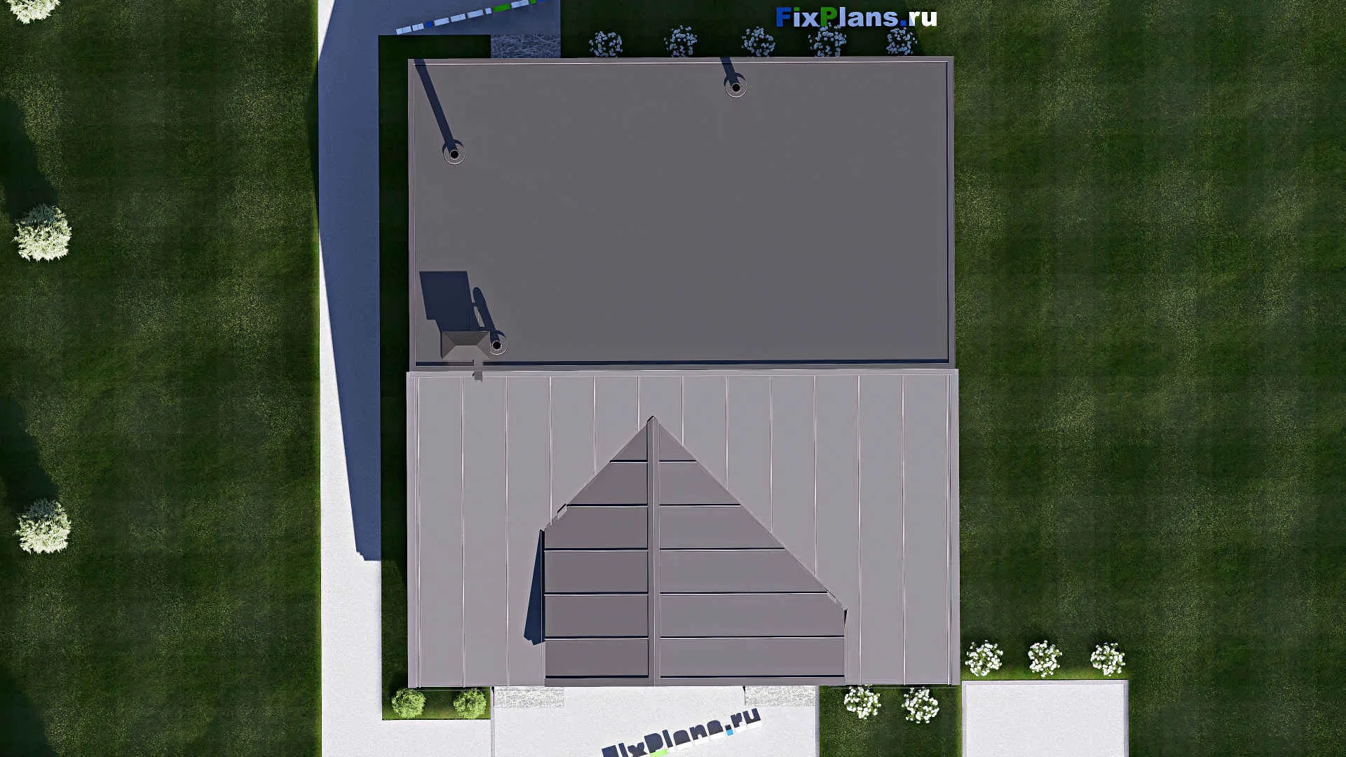 F-18710 - Проект одноэтажного дома 13 на 15, площадью 160 м² с террасой и 3 спальнями