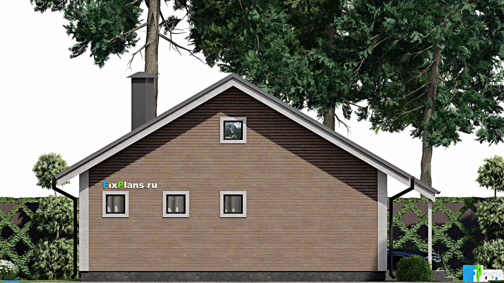 F-11933 - Проект одноэтажного дома 11 на 17, площадью 140 м² с баней и 3 спальнями