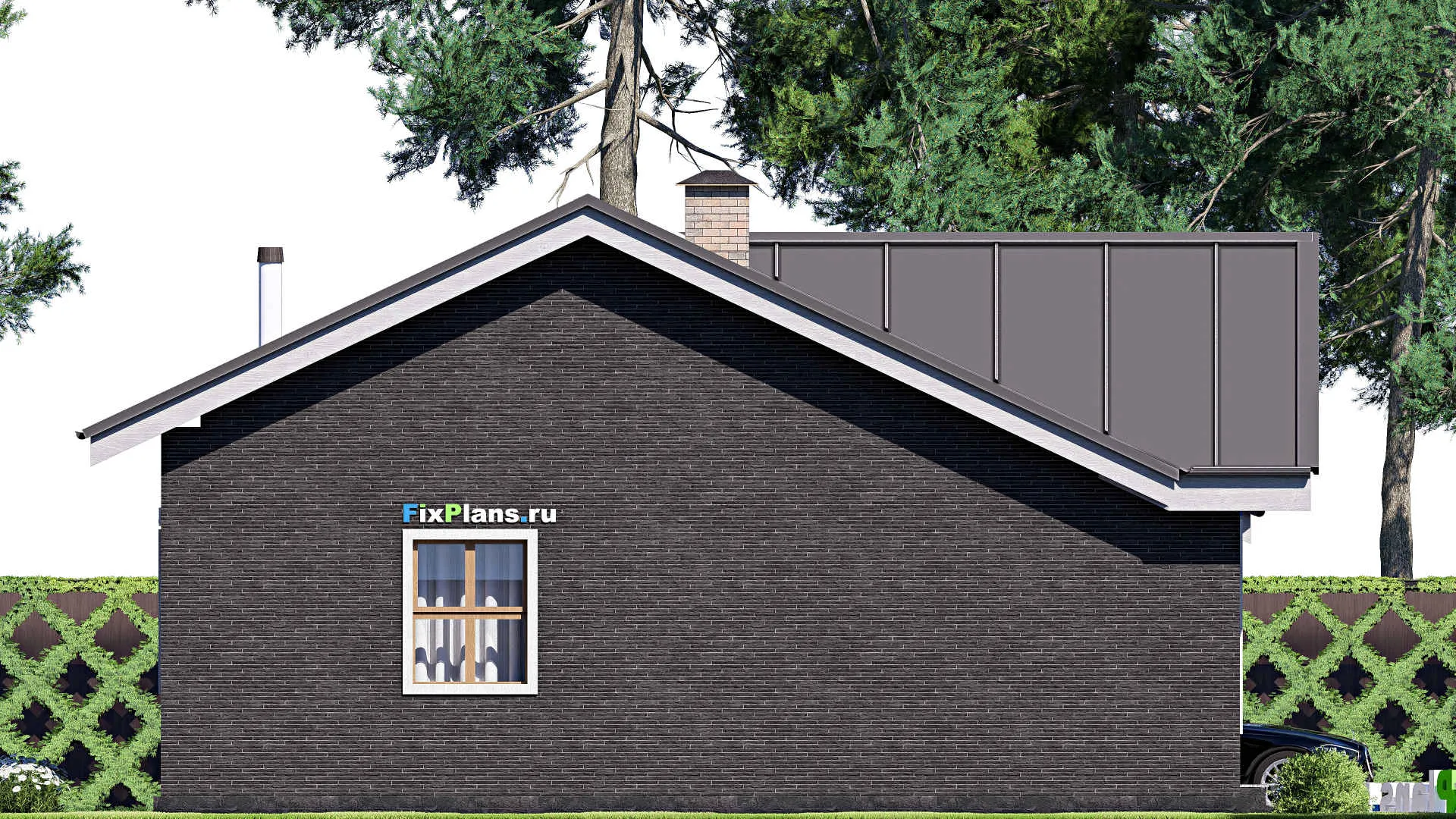 F-20105 - Проект одноэтажного дома 11 на 11, площадью 90 м² с 1 спальнями