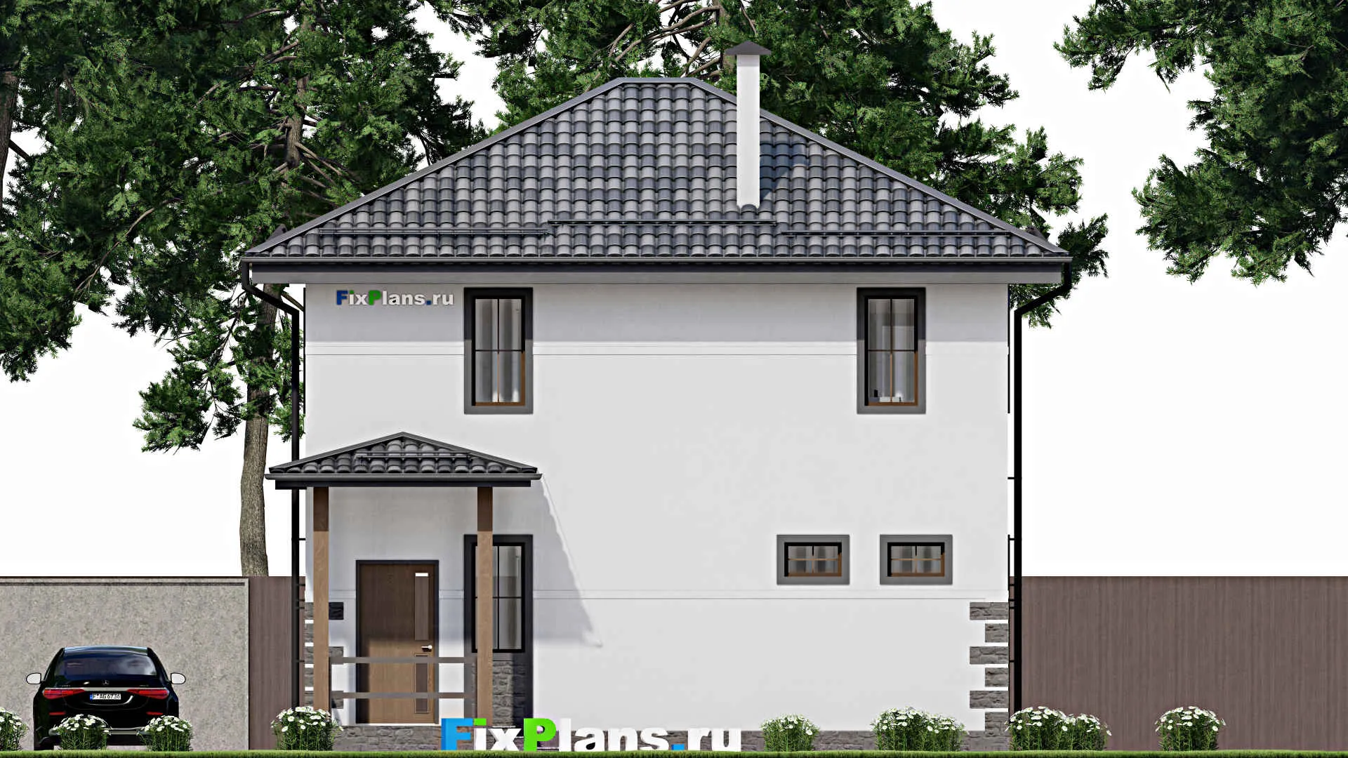 F-9836 - Проект двухэтажного дома 10 на 11, площадью 120 м² с 3 спальнями