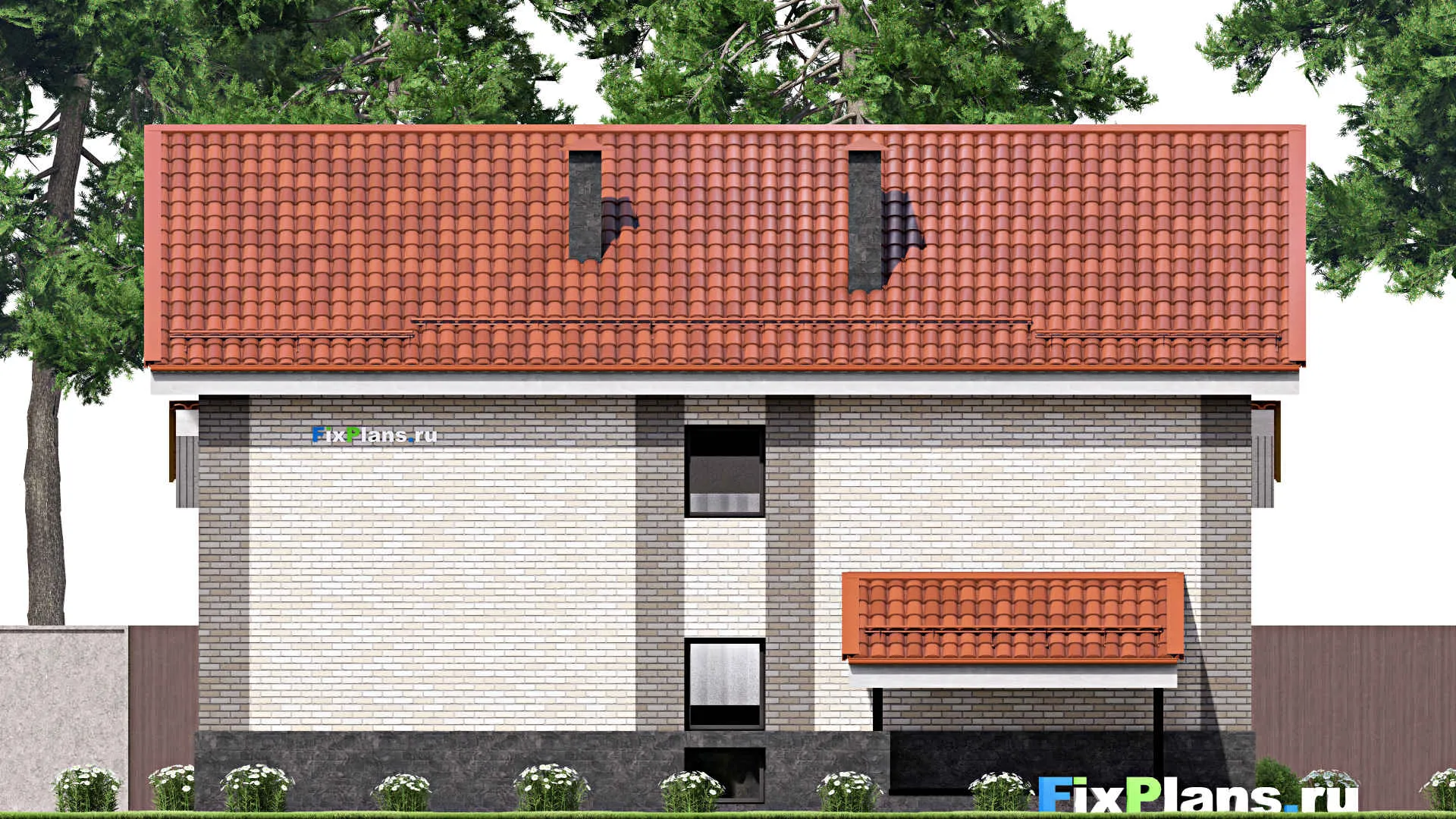 F-15722 - Планы дома с мансардой 12 на 13, площадью 170 м² с 3 спальнями