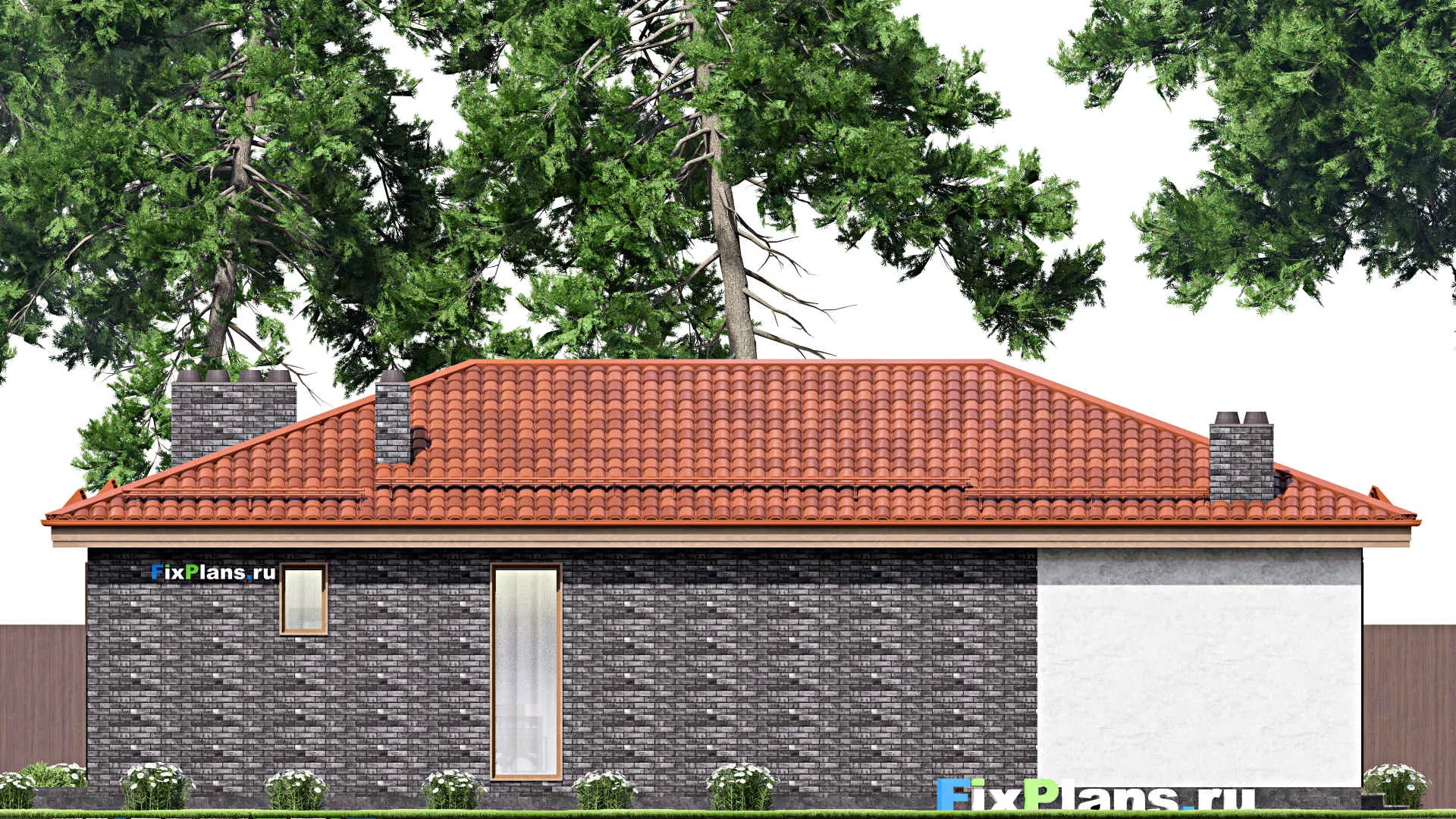 F-15461 - Проект бани 11 на 16, площадью 130 м² с комнатой отдыха, терассой и санузлом