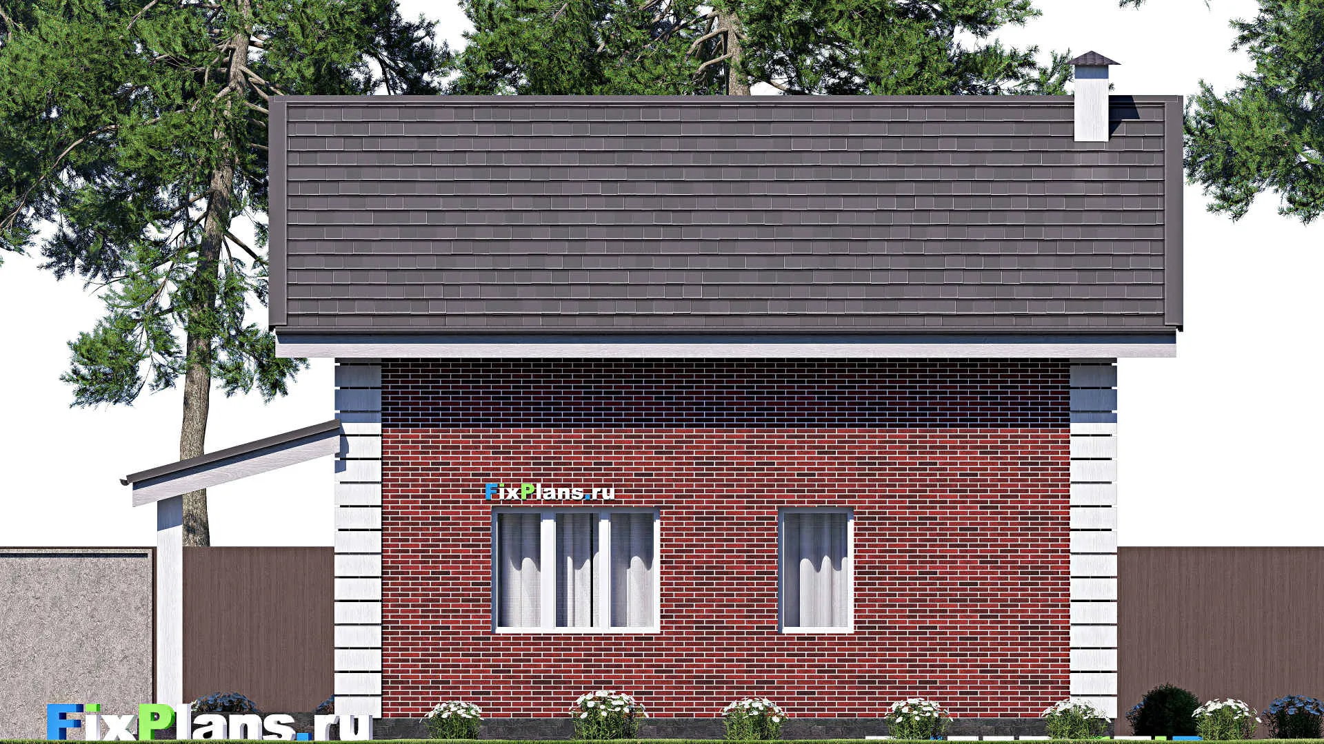 F-17342 - Проект дома с мансардой 10 на 12, площадью 120 м² с террасой и 3 спальнями