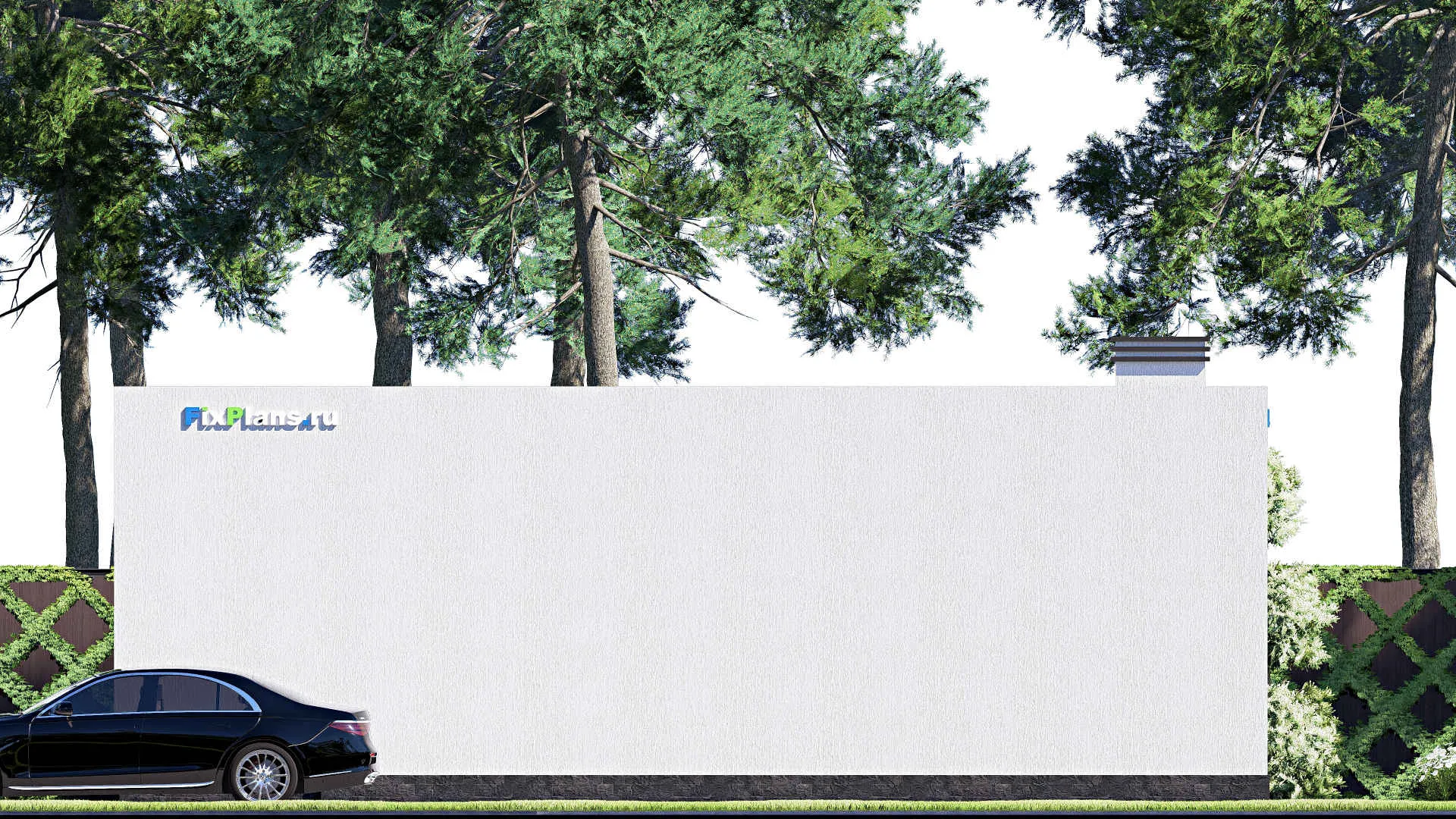 F-18134 - Проект одноэтажного дома 12 на 17, площадью 170 м² с террасой и 1 спальнями