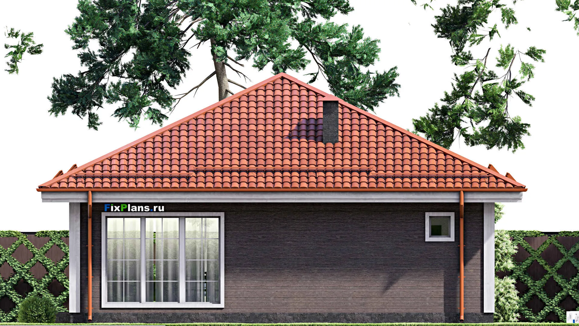 F-15335 - Проект бани 11 на 12, площадью 100 м² с комнатой отдыха и санузлом