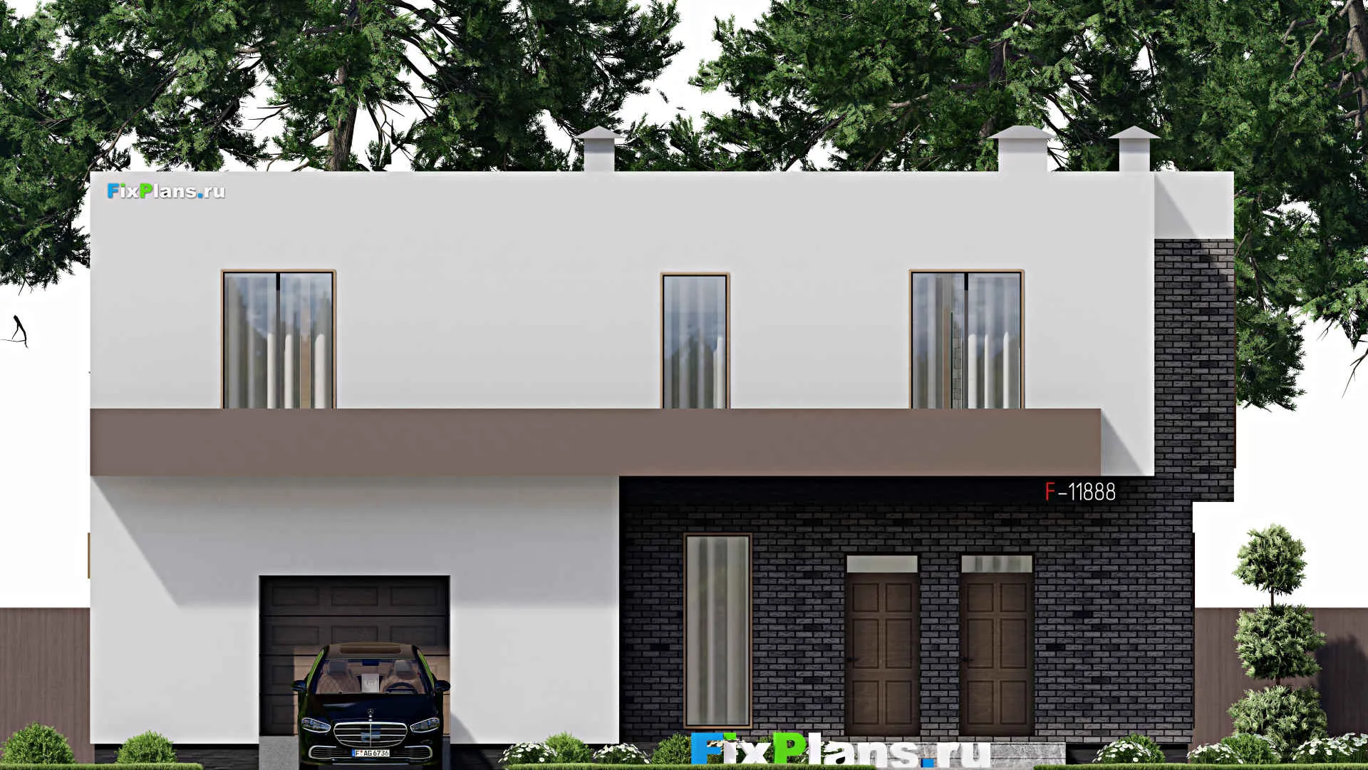 F-11888 - Проект двухэтажного дома 15 на 17, площадью 300 м² с 3 спальнями