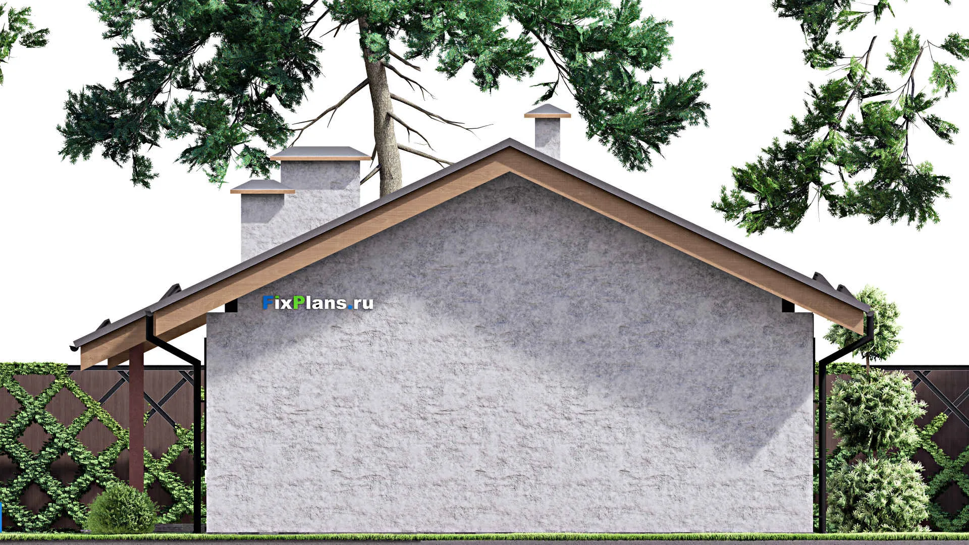 F-12788 - Проект одноэтажного дома 10 на 15, площадью 100 м² с террасой и 3 спальнями