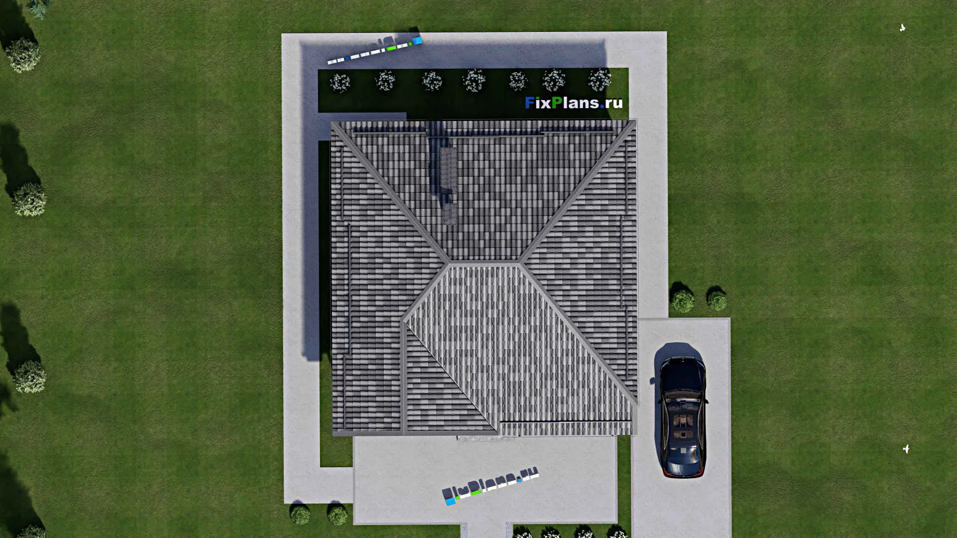 F-10367 - Проект одноэтажного дома 12 на 13, площадью 110 м² с 2 спальнями