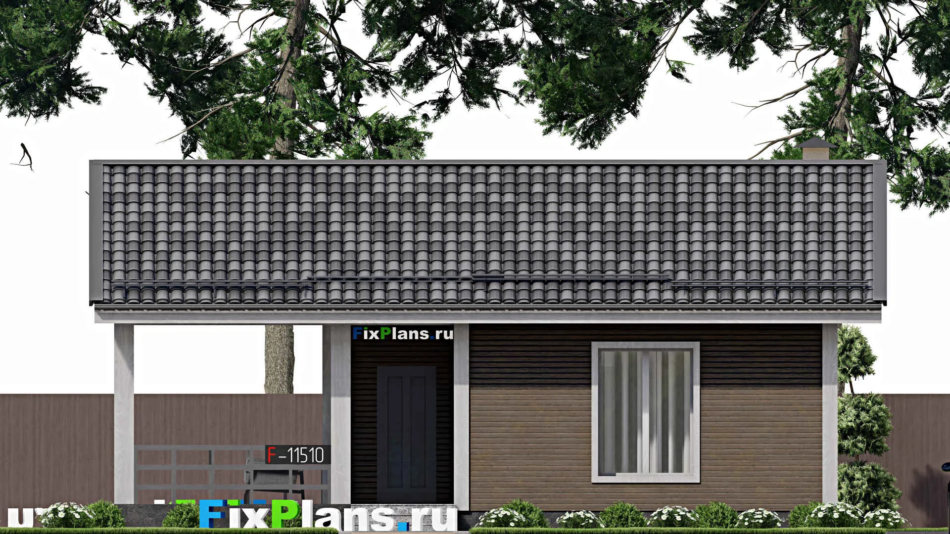 F-11510 - Проект бани 8 на 11, площадью 70 м² с комнатой отдыха, терассой и санузлом