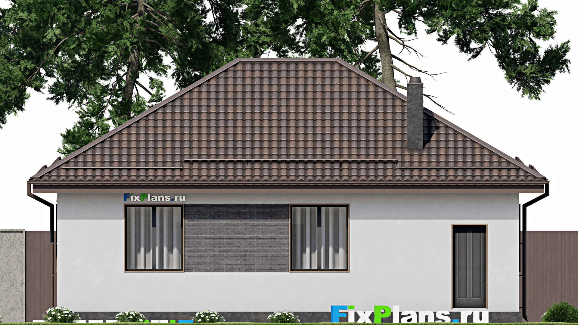 F-7361 - Проект одноэтажного дома 10 на 12, площадью 90 м² с 3 спальнями