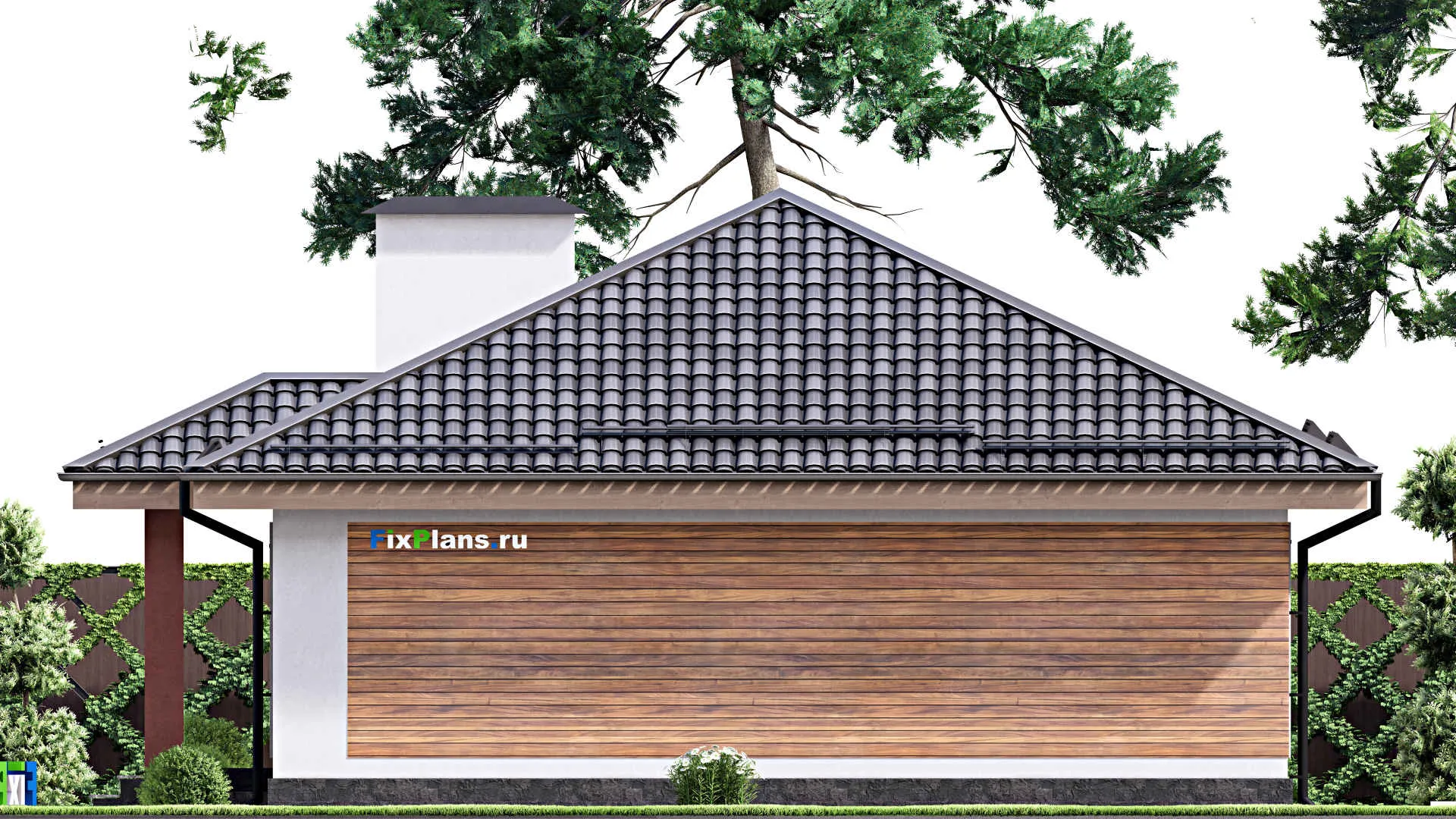 F-12590 - Проект одноэтажного дома 12 на 13, площадью 110 м² с 3 спальнями