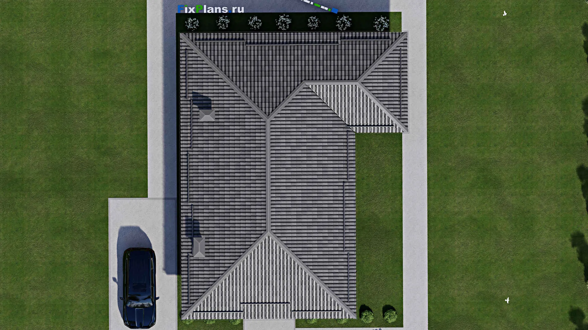 F-10412 - Проект одноэтажного дома 13 на 16, площадью 130 м² с 2 спальнями