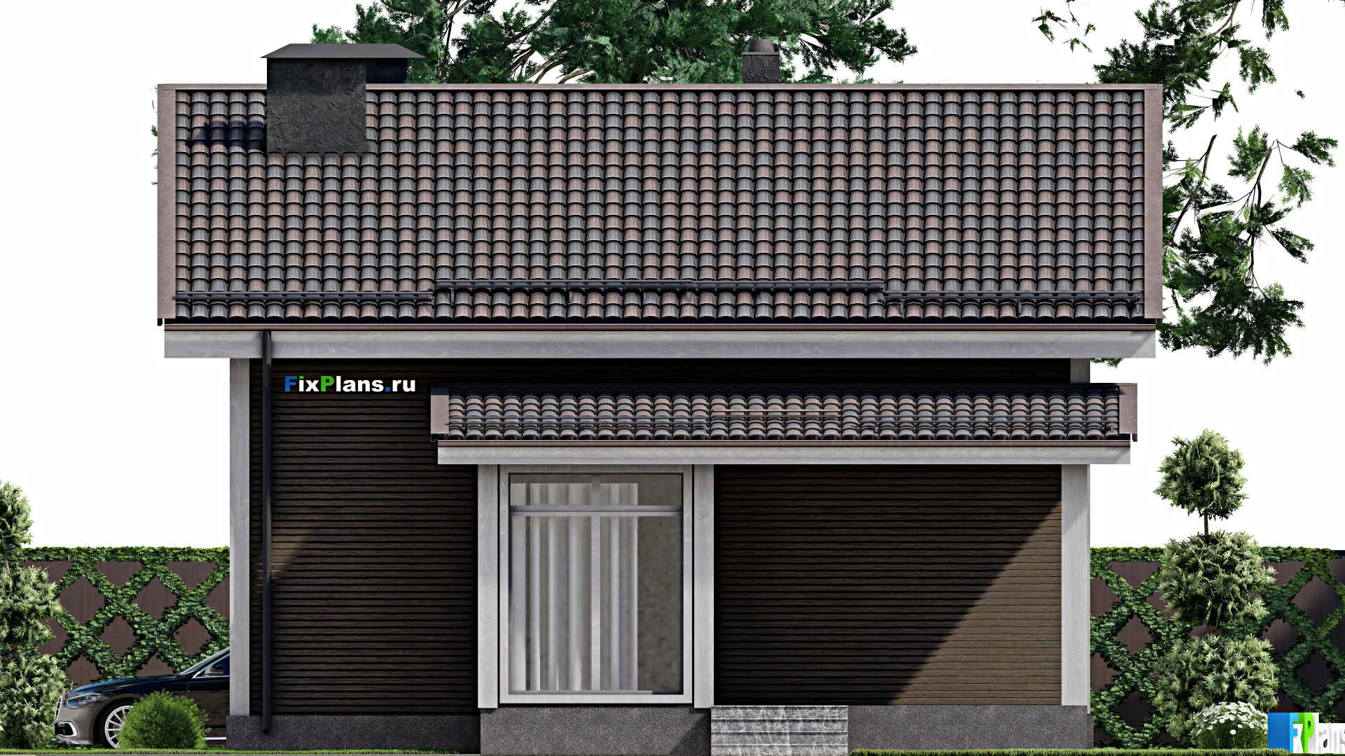 F-4913 - Проект дома с мансардой 11 на 13, площадью 160 м² с террасой и 5 спальнями