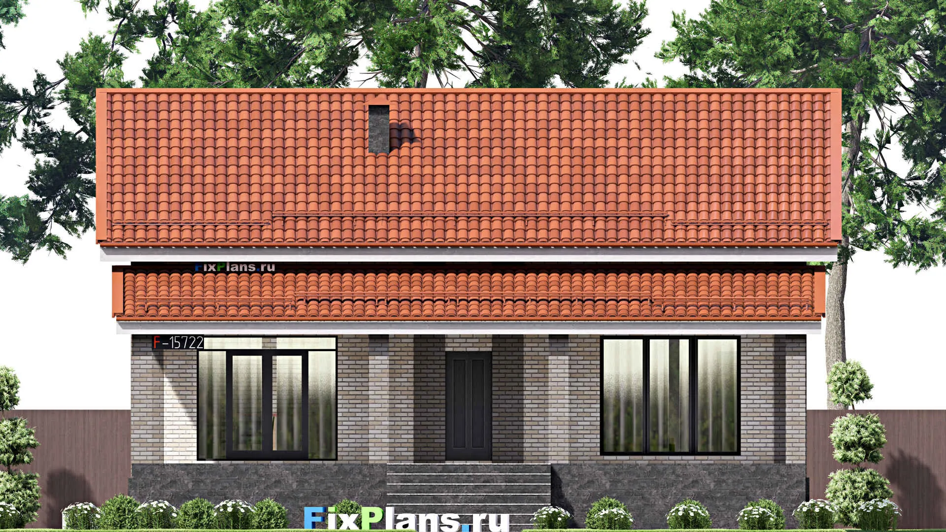 F-15722 - Планы дома с мансардой 12 на 13, площадью 170 м² с 3 спальнями