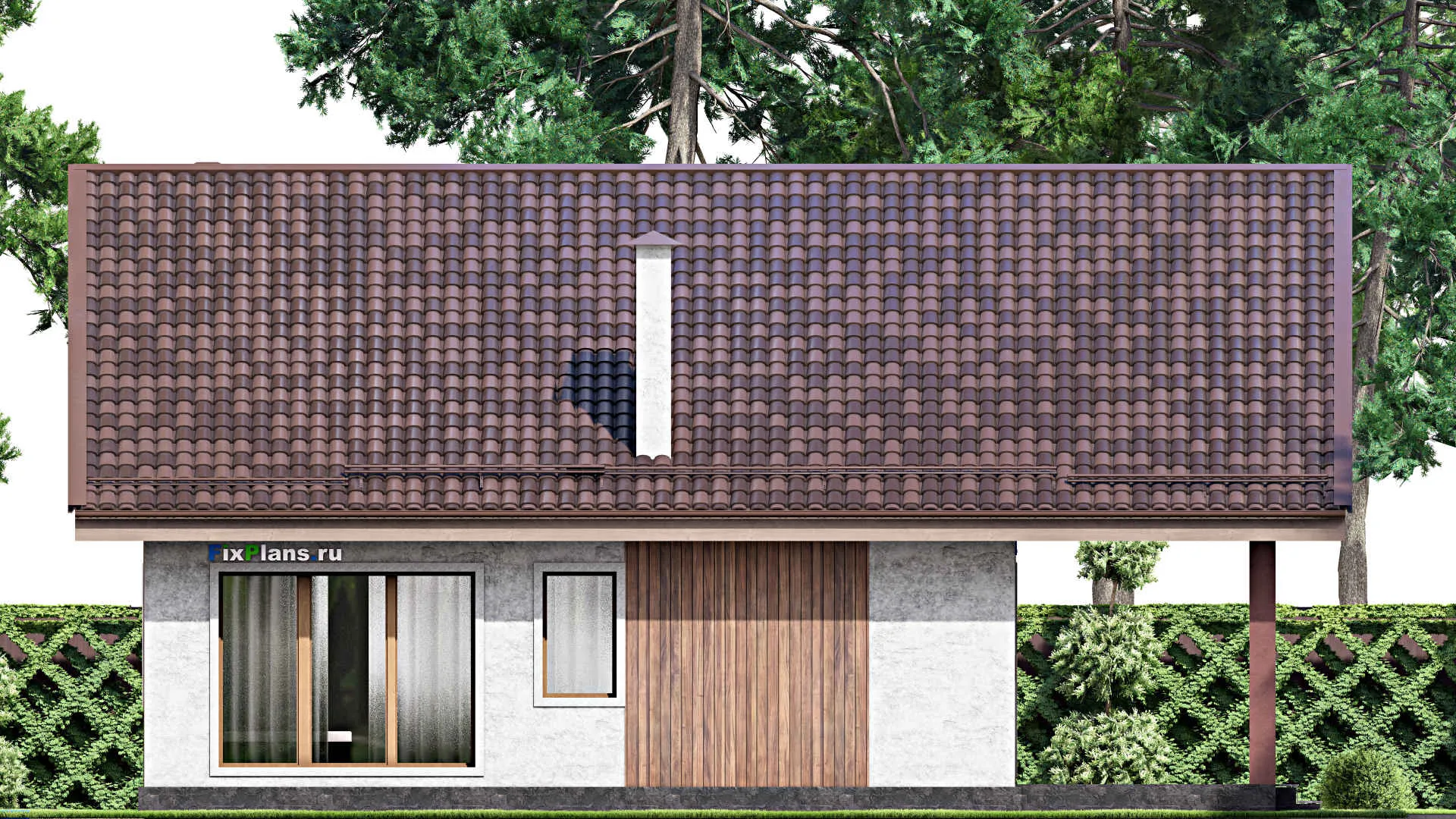 F-13373 - План одноэтажного дома 14 на 16, площадью 170 м² с террасой и 3 спальнями