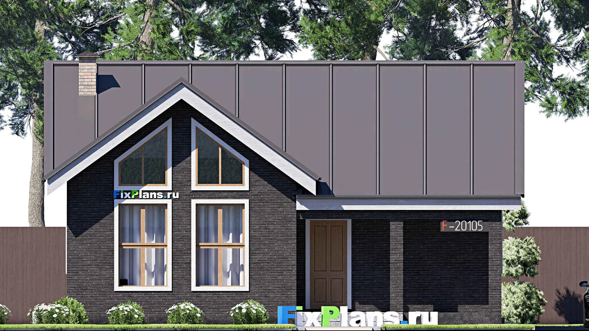 F-20105 - Проект одноэтажного дома 11 на 11, площадью 90 м² с 1 спальнями