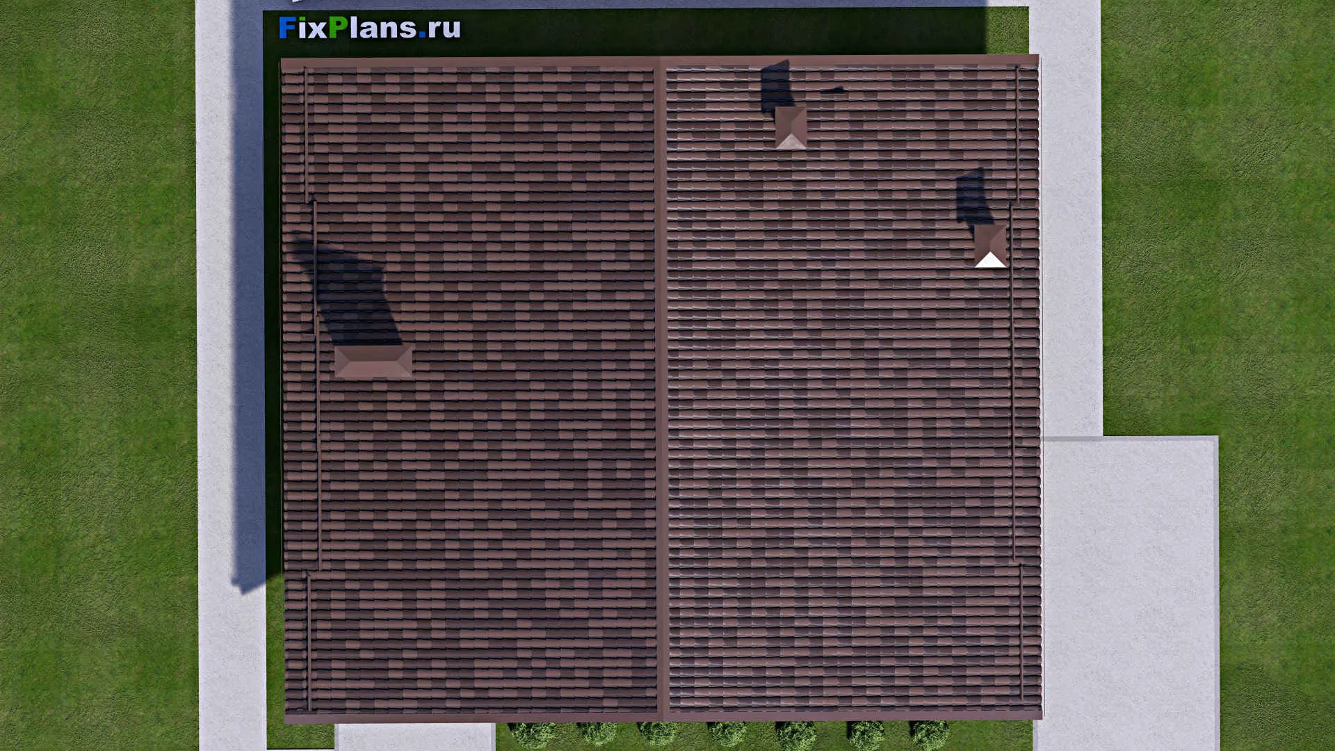 F-13373 - План одноэтажного дома 14 на 16, площадью 170 м² с террасой и 3 спальнями