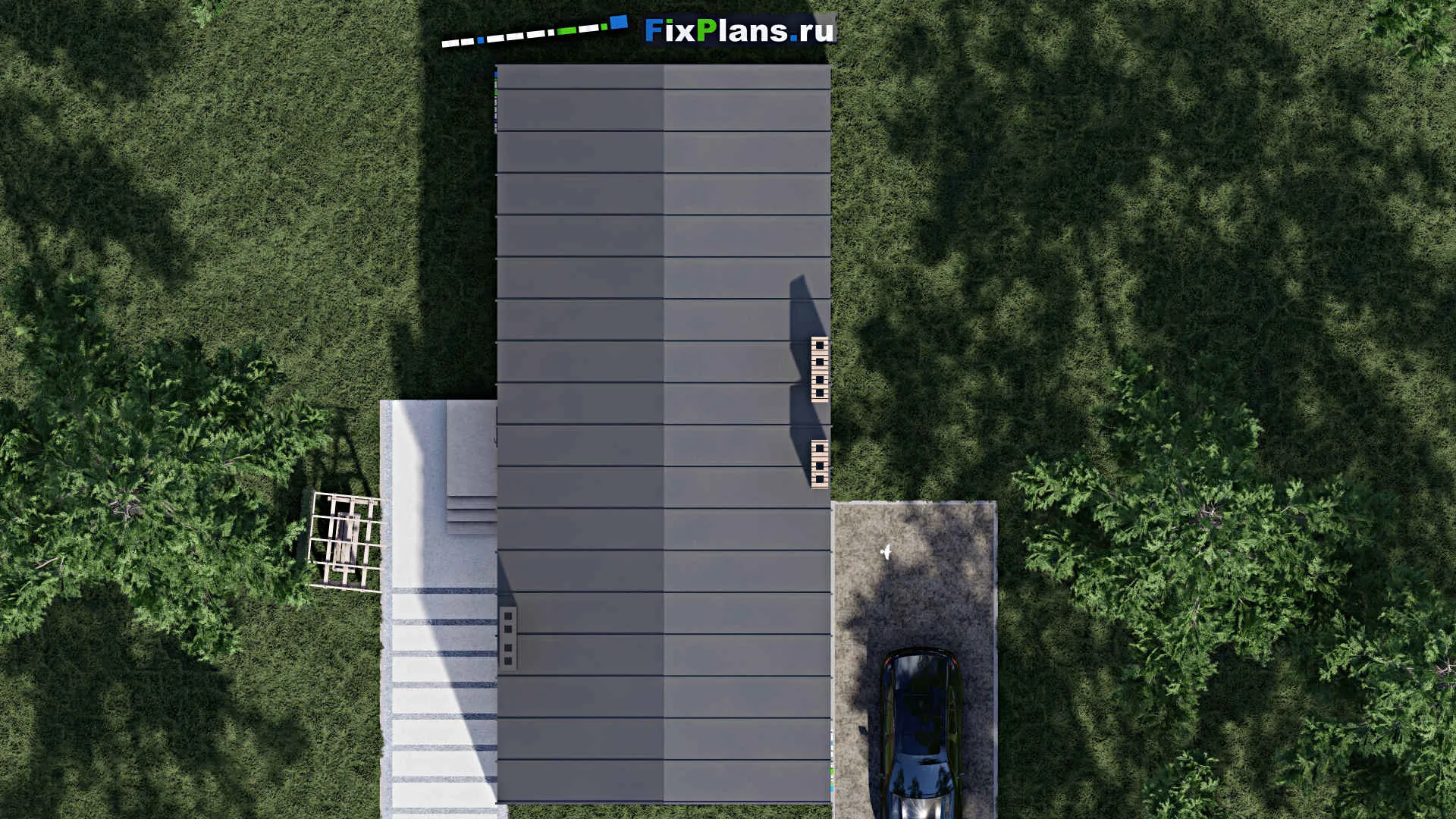 F-1538 - Проект дома с мансардой 8 на 18, площадью 230 м² с террасой, балконом и 4 спальнями