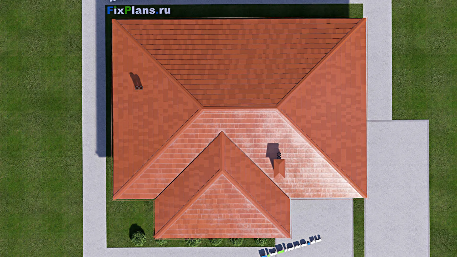 F-13814 - Проект одноэтажного дома 13 на 15, площадью 130 м² с 3 спальнями