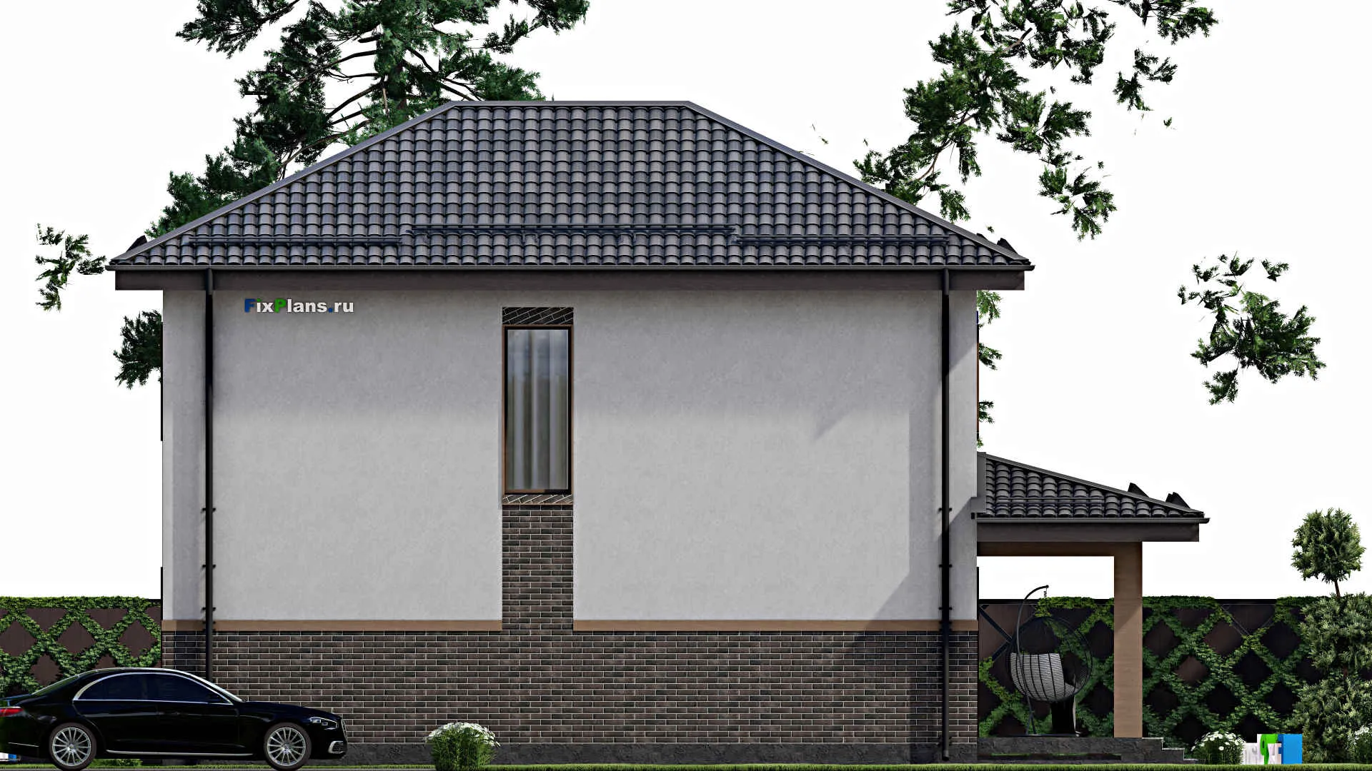 F-7307 - Проект двухэтажного дома 9 на 16, площадью 160 м² с террасой и 3 спальнями