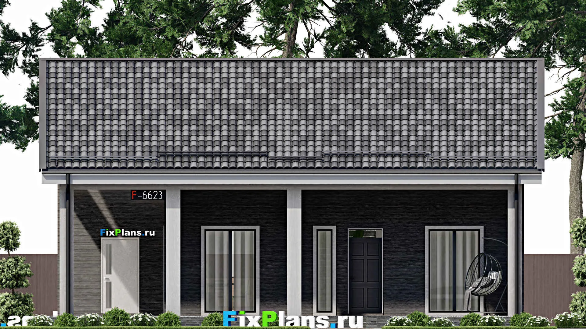 F-6623 - Проект дома с мансардой 11 на 14, площадью 180 м² с террасой и 3 спальнями