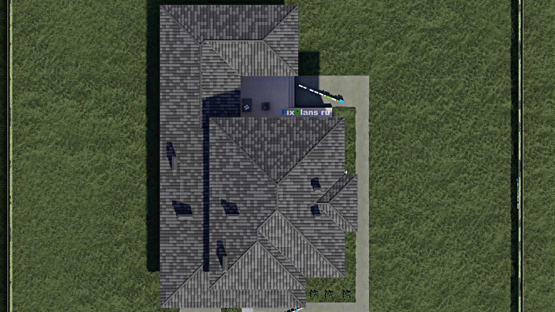 F-0431 - Проект двухэтажного дома 17 на 27, площадью 380 м² с террасой, гаражом на 1 машину, бассейном и 5 спальнями