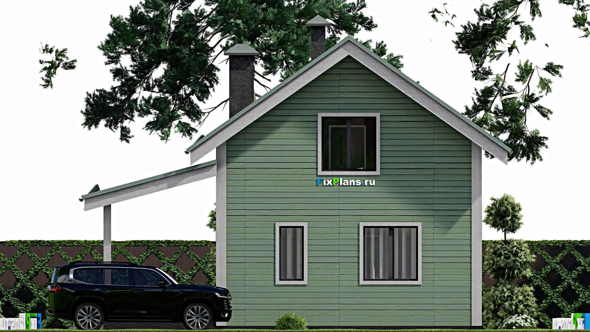 F-12194 - Проект дома с мансардой 7 на 10, площадью 100 м² с 3 спальнями